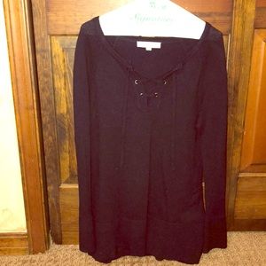 Tunic Lace Up Sweater